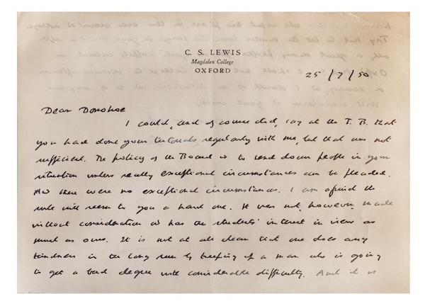 Lewis (C.S.) Correspondence with Edward Donohoe, 1950